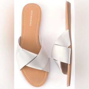 NIB Mio Marino Bandeau Slippers Crossband Shoes Sz 38/7.5
